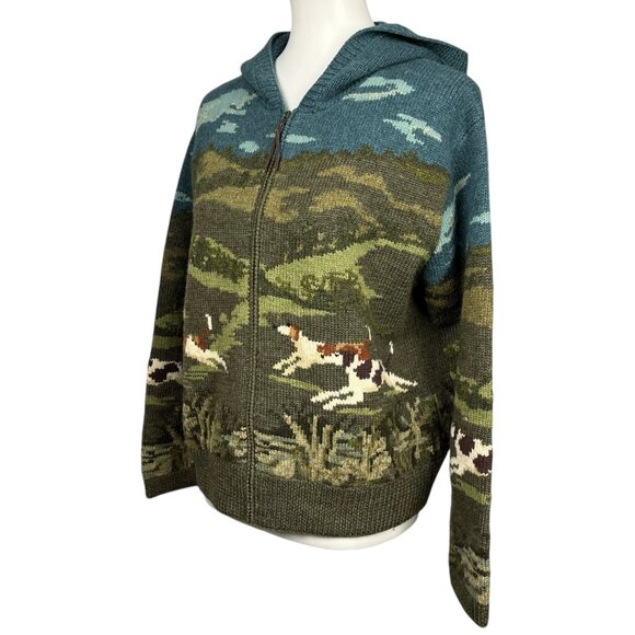 Vintage Ralph Lauren Wool Dog Hunt Cardigan Sweater Hoodie Jacket - Picture 9 of 16